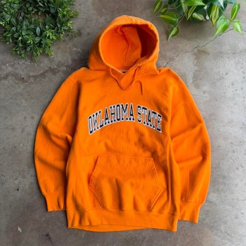 Vintage 90s steve and barrys Oklahoma State University orange hoodie